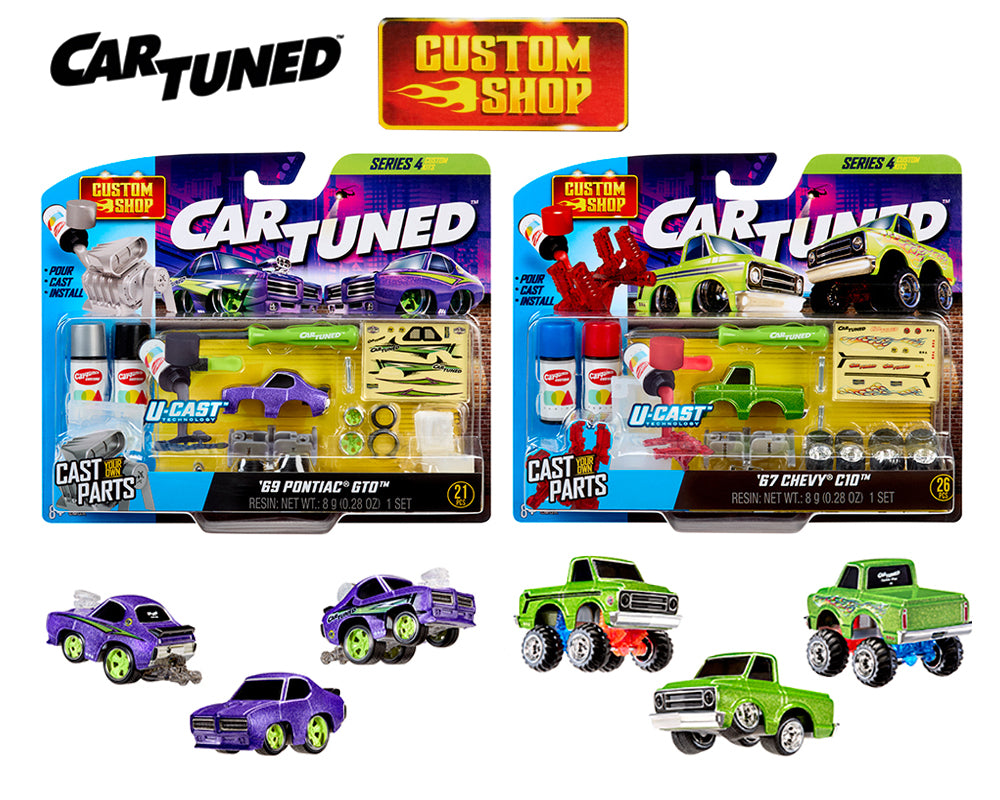 Preorder) CarTuned 1:64 Custom Shop Castworks 2 pack – 1969 Pontiac GTO /1967 Chevrolet C10 Pickup