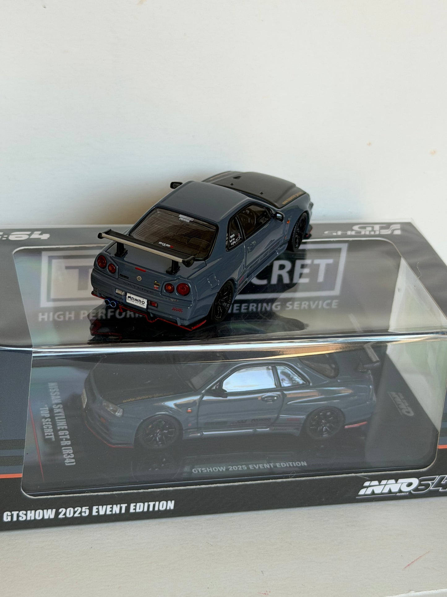 INNO64 1:64 Nissan Top Secret GT-R R34 Stealth Gray Tokyo Auto Salon HK 2025