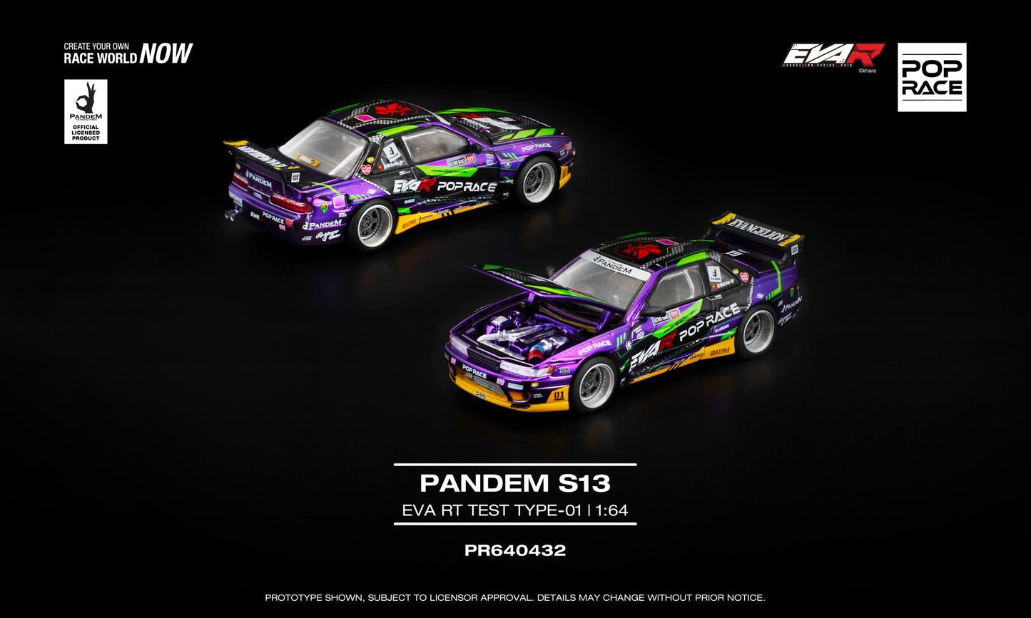 Pop Race 1:64 PANDEM S13 EVA RT TEST TYPE-01 - Purple