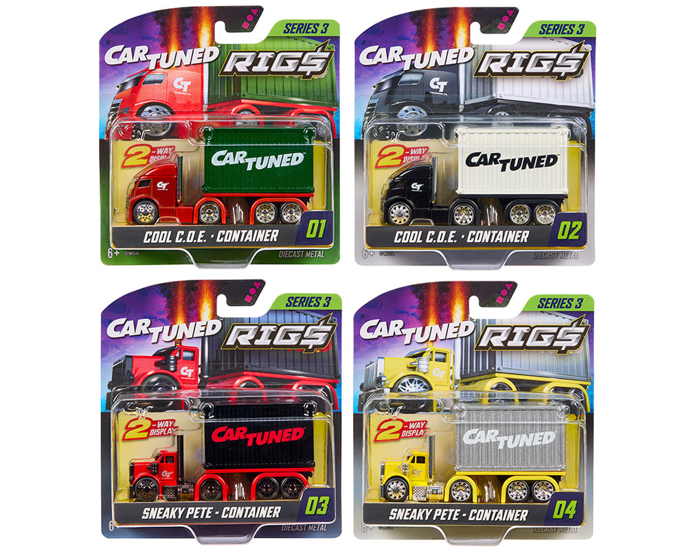 Preorder) CarTuned 1:64 Container Rigs Series 3 Assortment of 4 pcs