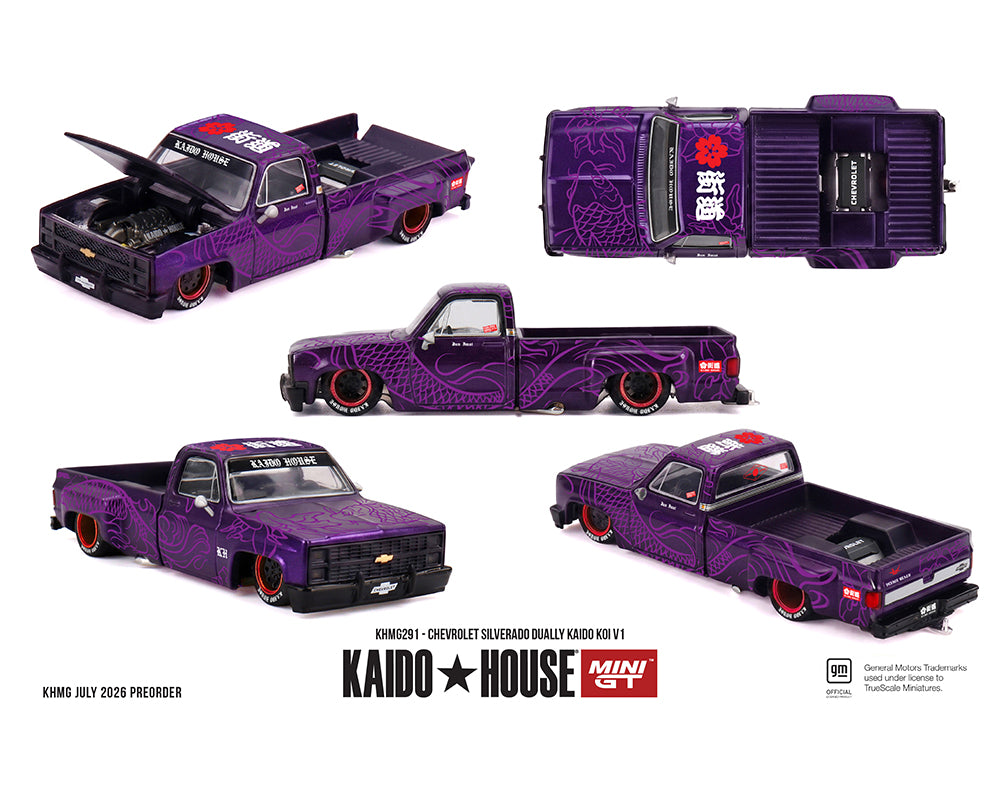 Preorder) Kaido House x Mini GT 1:64 Chevrolet Silverado Dually KAIDO Koi V1