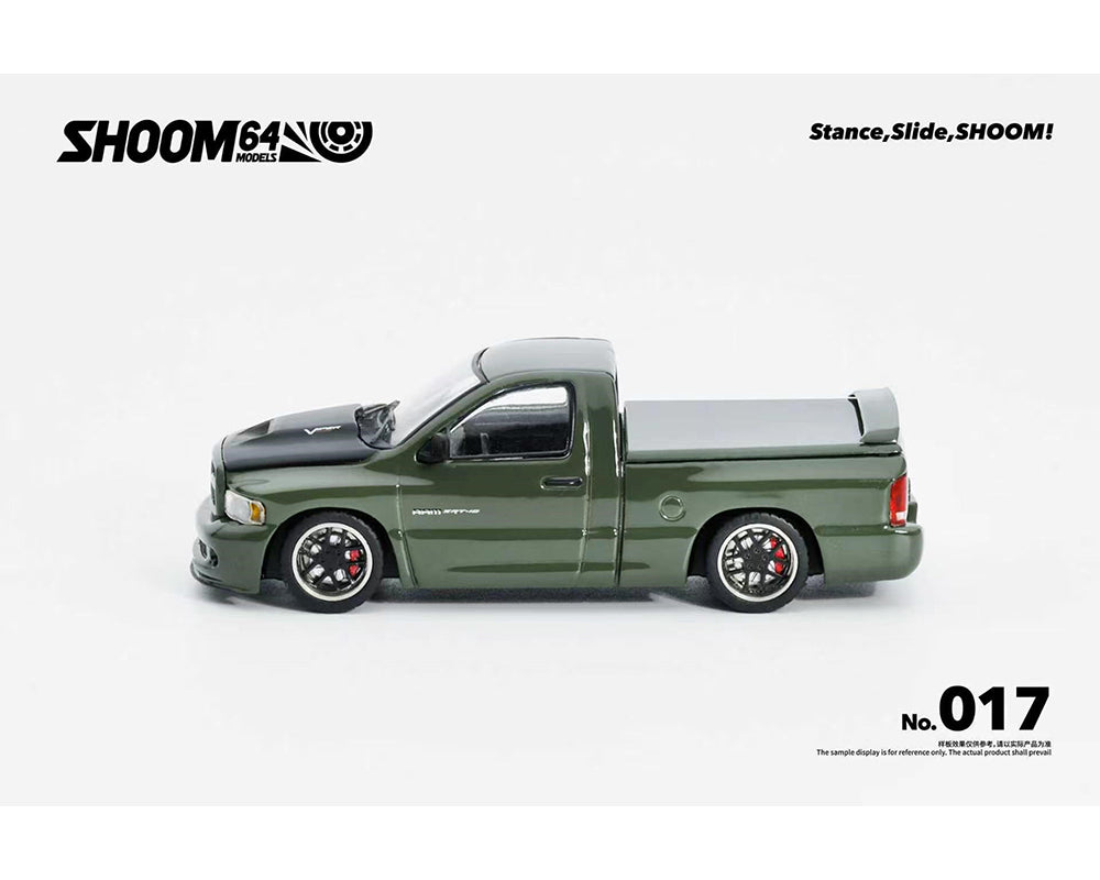 Preorder) SHOOM64 1:64 2003 Dodge Ram SRT-10 Pickup – Green Metallic – Limited Edition
