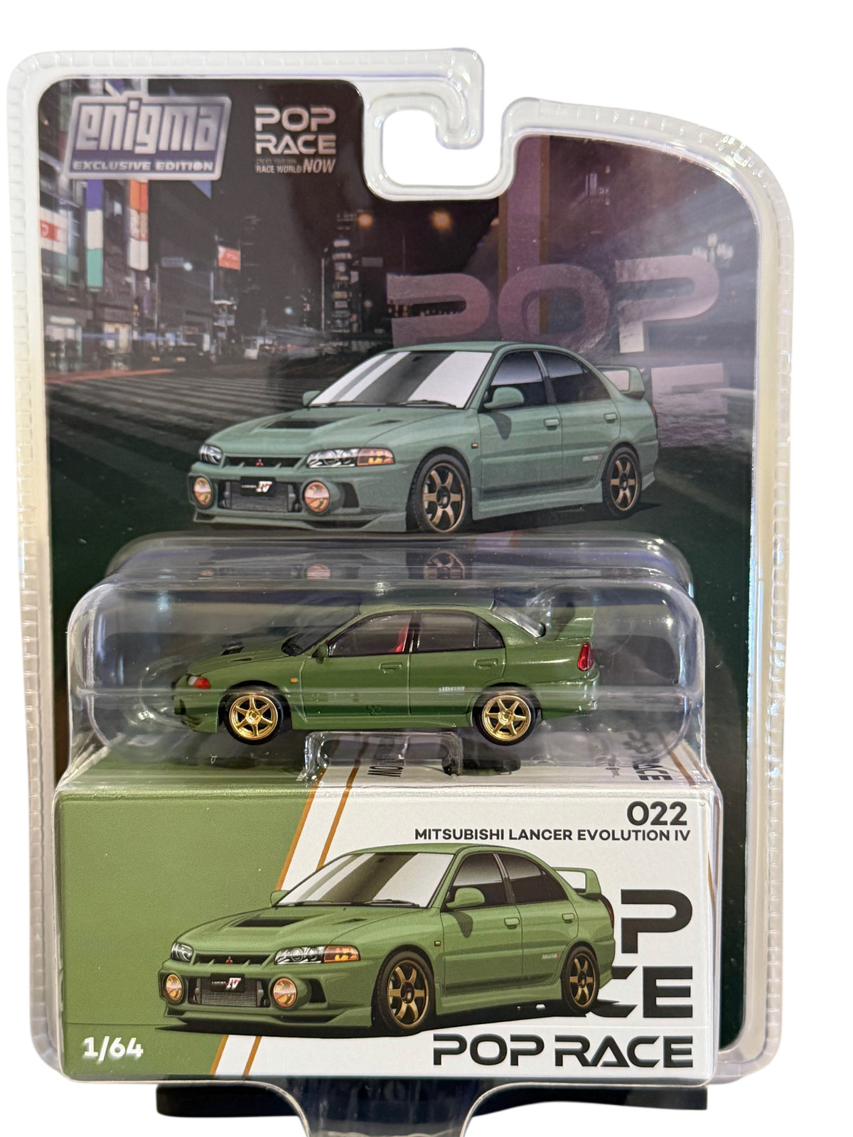Pop Race 1/64 MITSUBISHI LANCER EVOLUTION IV GREEN (enigma exclusive edition) PRE022