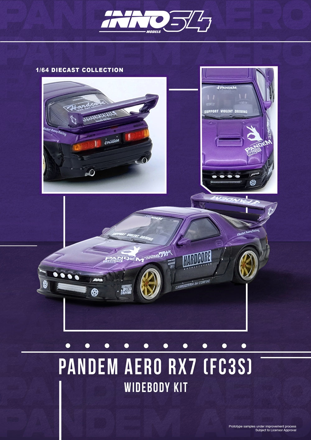 (Preorder) Inno64 Mazda RX7 (FC3S) Pandem Rocket Bunny Purpe