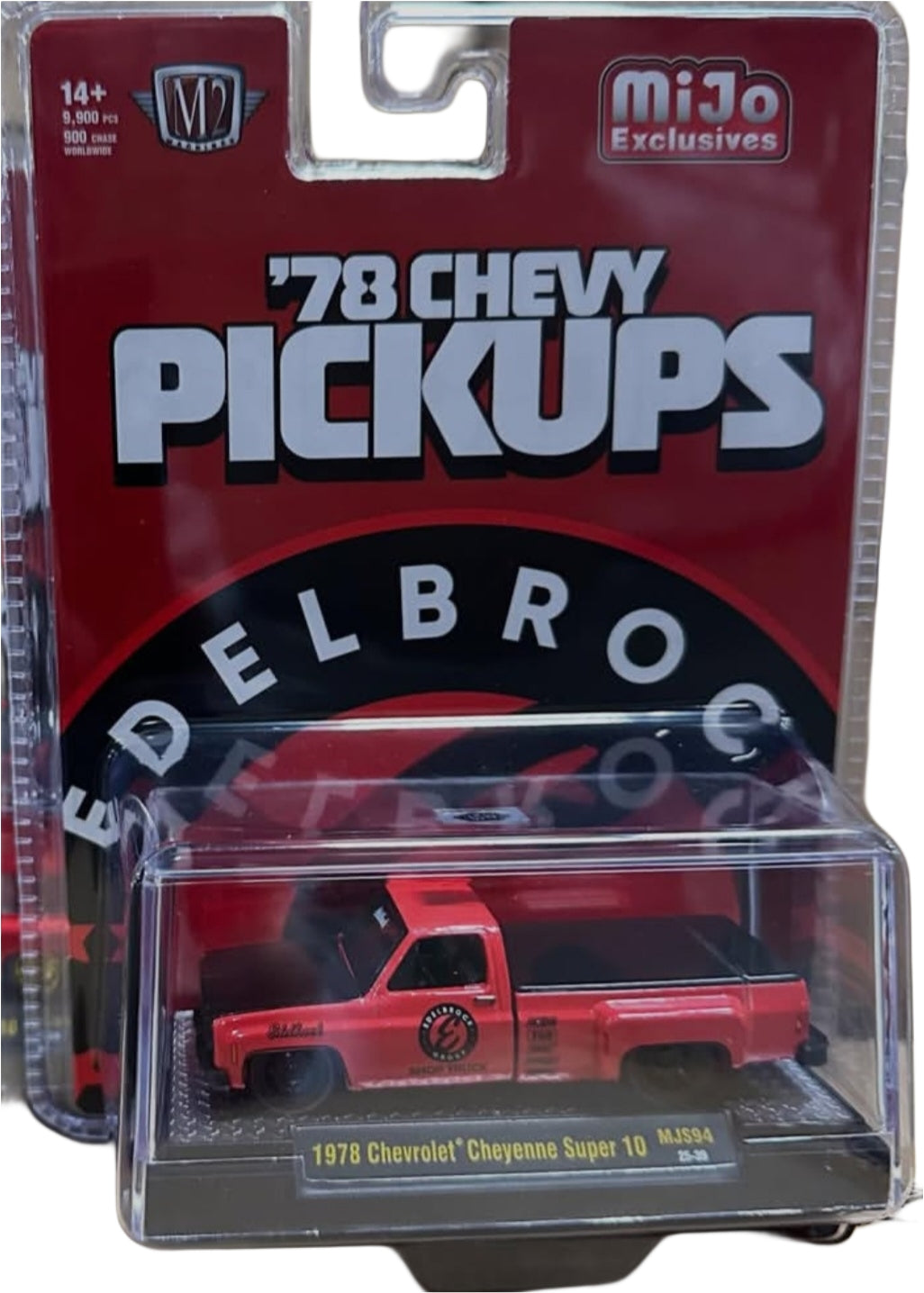 M2 Machines 1:64 1978 Chevrolet Cheyenne Super 30 Custom EDELBROCK – Red – MiJo Exclusives Limited Edition