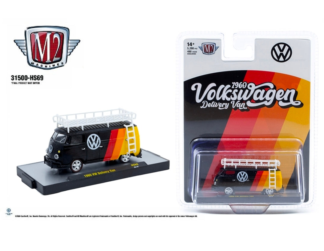 M2 Machines 1:64 1960 Volkswagen Delivery Van – Black – Hobby Exclusive