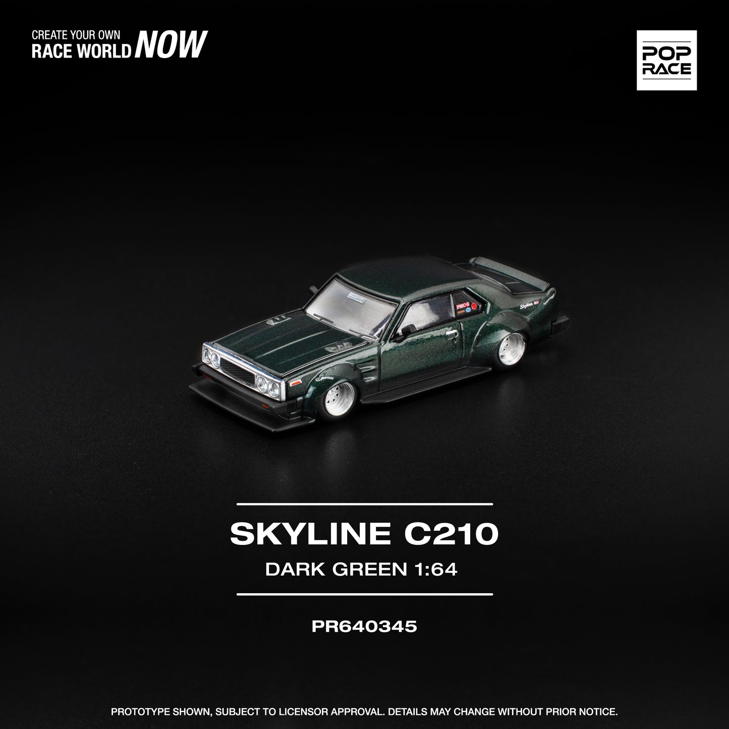 Pop Race Skyline C210 Dark Green 1/64 *PREORDER* Nov