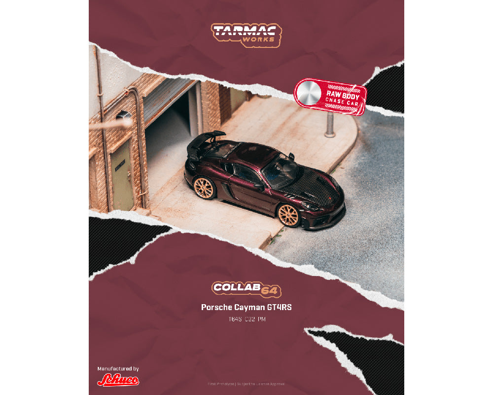 (Preorder) Tarmac Works 1:64 Porsche Cayman GT4RS – Amethyst Metallic – Collab64