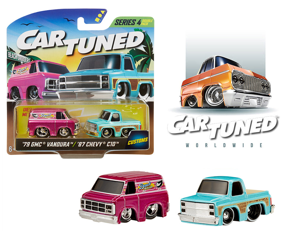 Car Tuned 1:64 2-Pack Series 4 Beach Cruisers – 1979 GMC Vandura & 1987 Chevrolet C10 Pickup