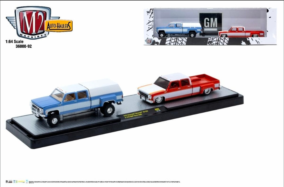 (Preorder) M2 Machines 1975 Chevrolet Silverado 30 4X4 & 1976 GMC Sierra 3500