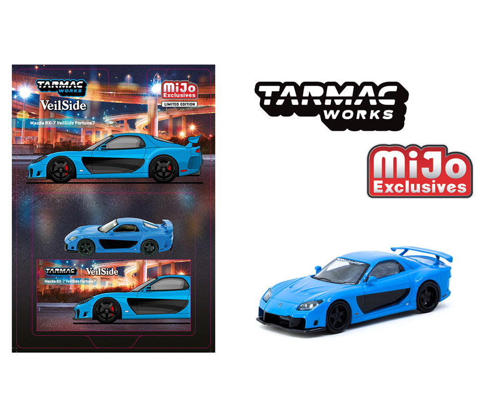 (Preorder) Tarmac Works 1:64 Mazda RX-7 VeilSide Fortune7 – Blue- Global64 – MiJo Exclusives