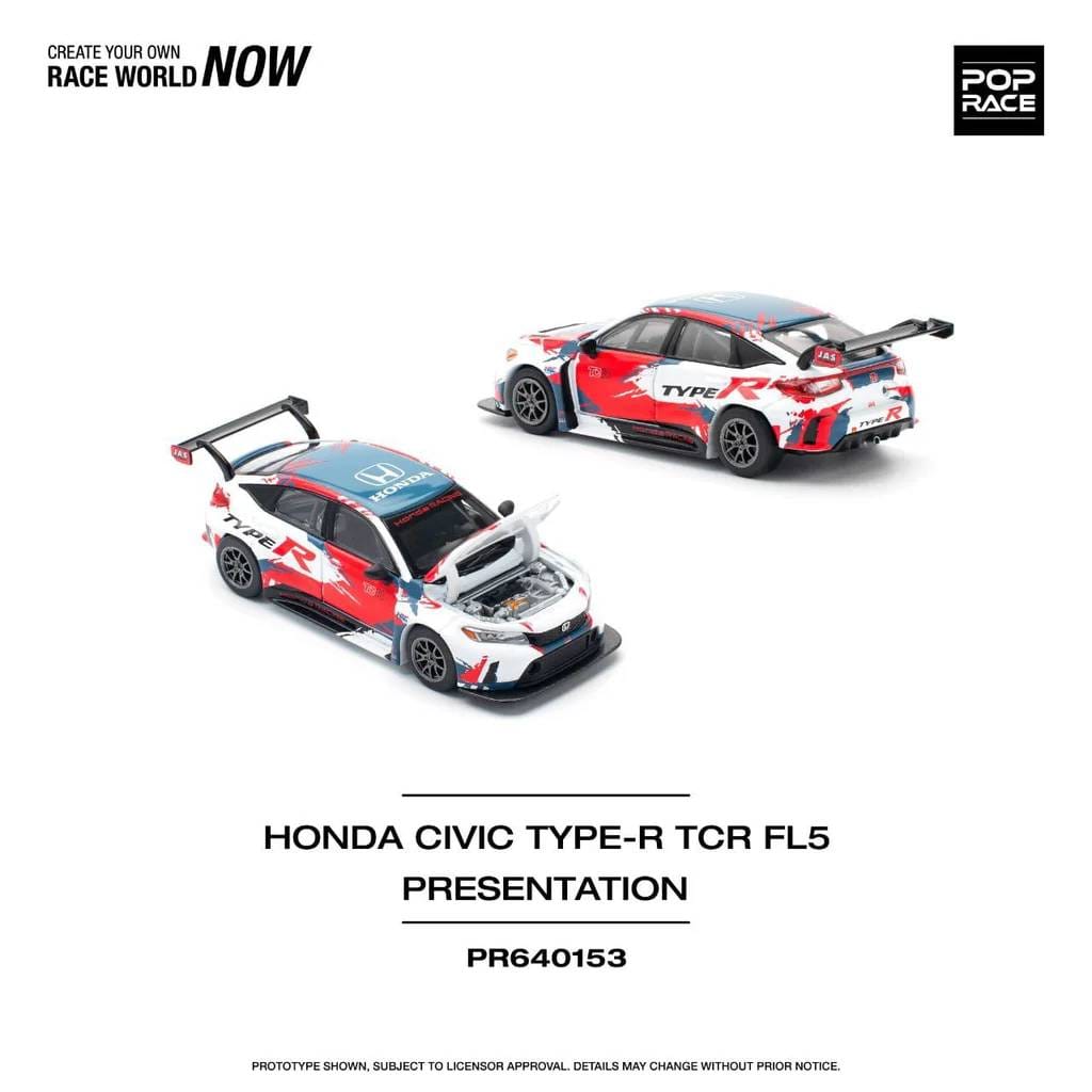 POP RACE 1/64 HONDA CIVIC TYPE-R (FL5) TCR PRESENTATION