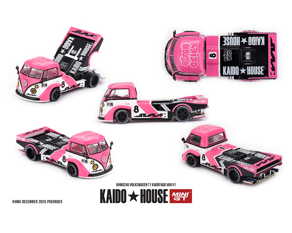 (Preorder) Kaido House x Mini GT Volkswagen T1 KAIDO RADVAN V1 – Pink