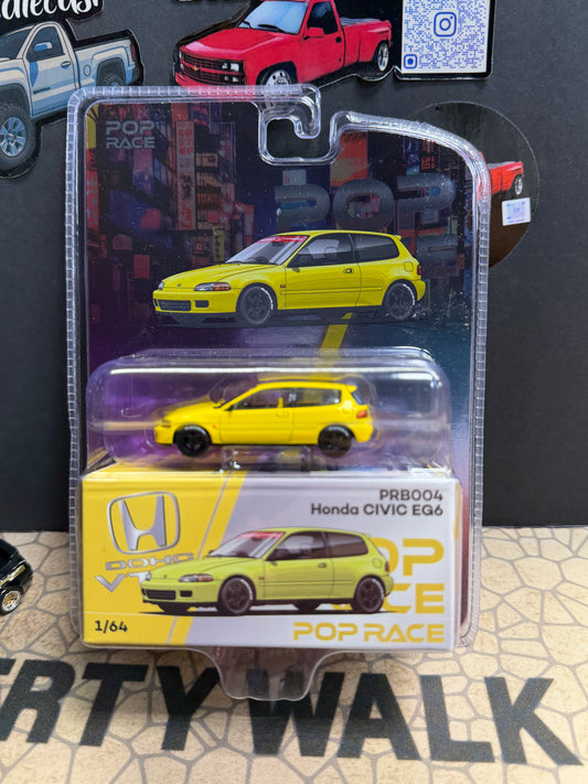 Pop Race Honda Civic EG6 Vancouver Exclusive Event Yellow