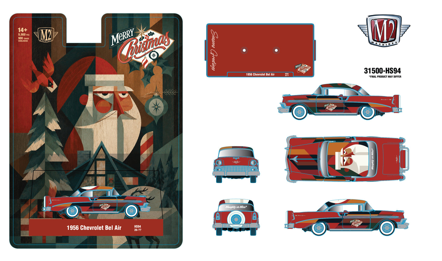 (Preorder) 31500-HS94 M2 Machines 1956 Chevrolet Bel Air Xmas