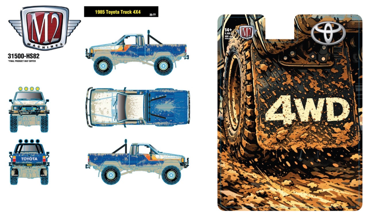 (Preorder)HS82 M2 Machines 1985 Toyota Truck 4X4