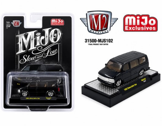 M2 Machines 1:64 1995 Chevrolet Astro Van Custom Slow & Low – Black – MiJo Exclusives