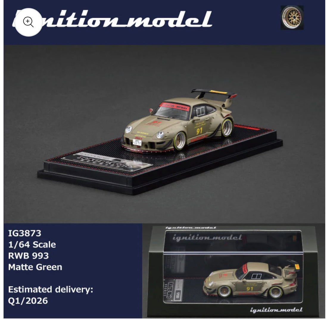 Ignition Model 1/64 RWB 993 Matte Green IG3873
