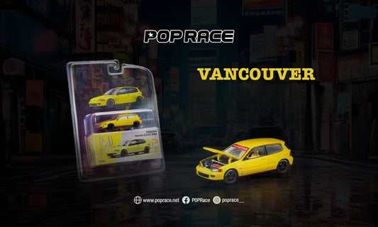 (Preorder) POPRACE 1/64 Honda Civic EG6 YELLOW - Vancouver 2026 Edition
