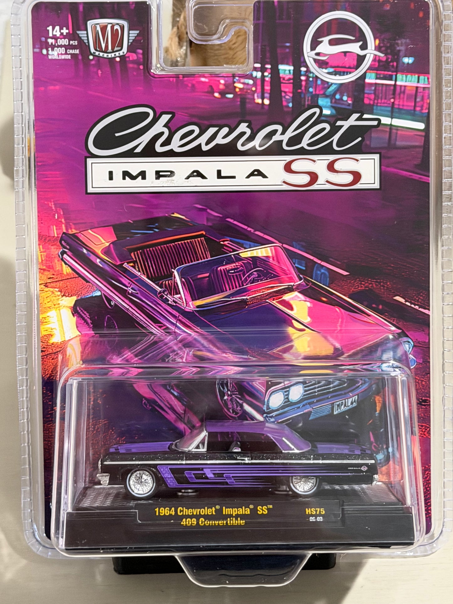 M2 Machines 1:64 1964 Chevrolet Impala SS 409 Convertible – Black – Hobby Exclusive