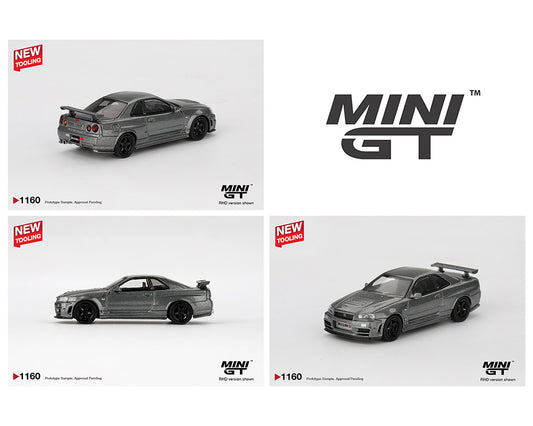 Preorder) Mini GT 1:64 Nissan Skyline GT-R Dark Metal Gray (NISMO BNR34 CRS Version)