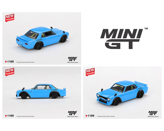Preorder) Mini GT 1:64 Nissan LB Works HAKOSUKA – Baby Blue