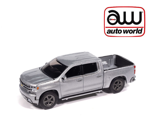 Auto World 1:64 2026 Premium Release 1B – 2019 Chevrolet Silverado High Country – Silver – Solid Pack