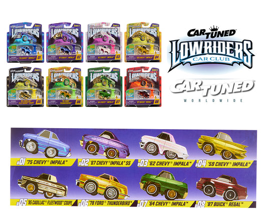 Preorder) CarTuned 1:64 Lowriders SHOW GLOW Series 3 Assortment of 8 Styles 2026 – L.E.D. Light Up & Hopper Chassis Option