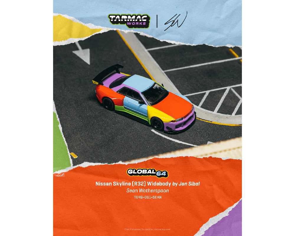 Preorder) Tarmac Works 1:64 Nissan Skyline (R32) Widebody Sean Wotherspoon – Special Edition – Global64
