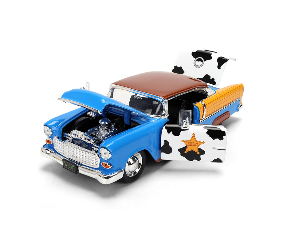 Jada 1:24 Toy Story Woody and 1955 Chevrolet Bel Air – Disney Pixar Hollywood Rides