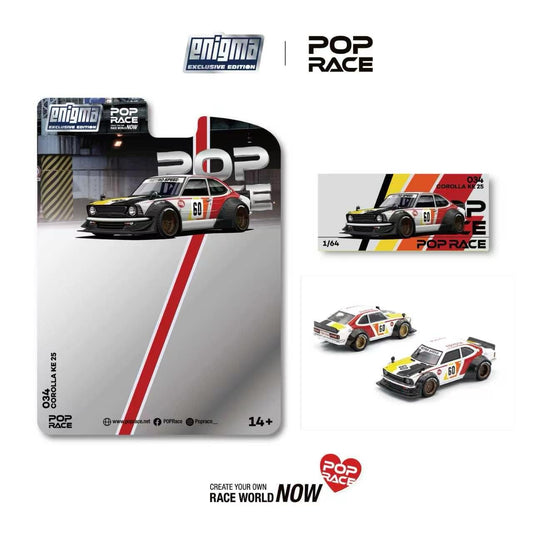 (Preorder) POP RACE 1/64 COROLLA KE25 RACING (enigma exclusive edition)