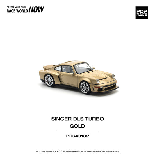 POP RACE 1:64 PORSCHE 911 SINGER DLS TURBO (ROAD) - GOLD