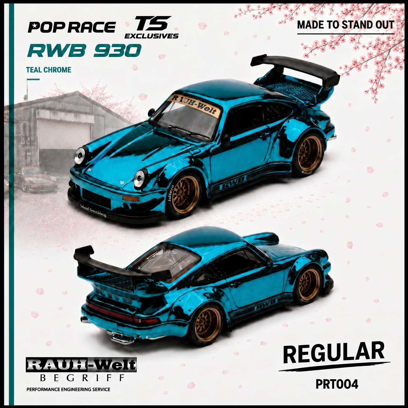 (Preorder) POPRACE x TS Exclusives 1/64 RWB 930 TEAL CHROME