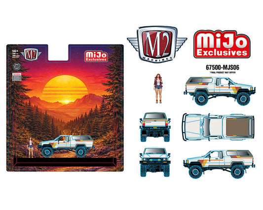 Preorder) M2 Machines 1:64 Diorama Series 1985 Toyota Truck 4×4 with Camper Shell with Female Camper Figure – Mijo Exclusives