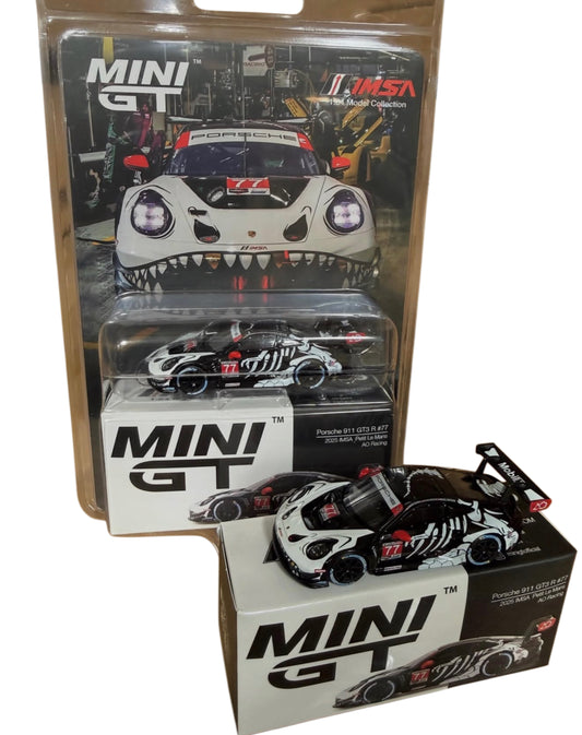 Mini GT 1:64 Porsche 911 GT3 R #77 AO Racing 2025 IMSA Petit Le Mans