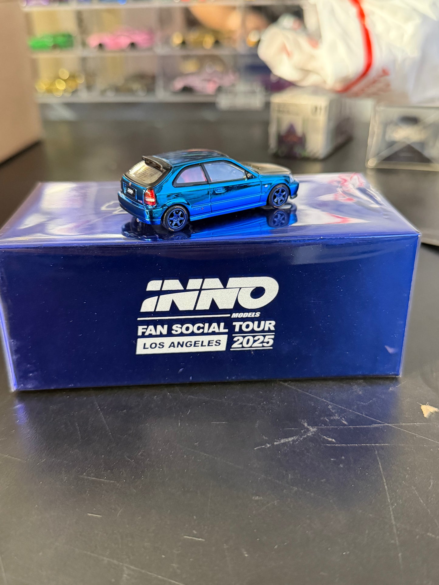 Inno64 1/64 Los Angeles Fan Social Tour 2025 Honda Civic Type-R (EK9) Blue