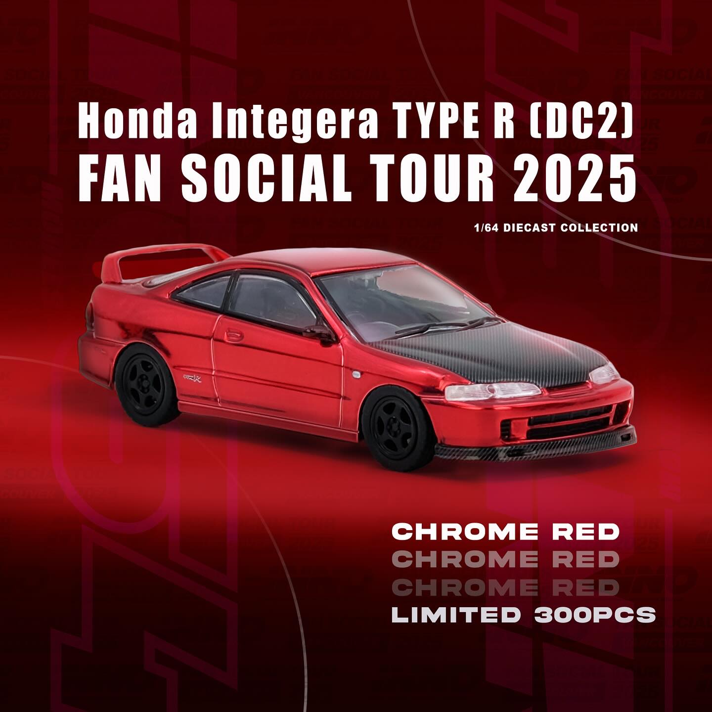 Inno64 1:64 Honda Integera TYPE R (DC2) VANCOUVER FAN SOCIAL TOUR 2025