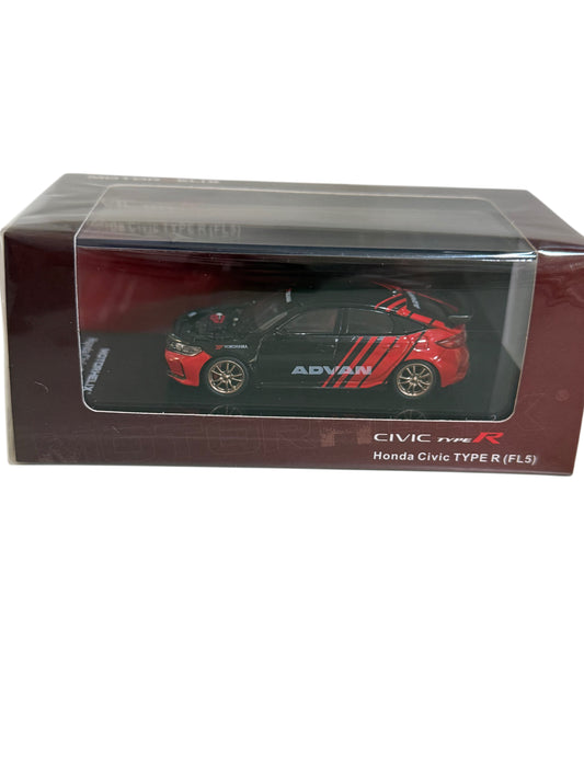 Motorhelix Honda Civic Type R (FL5) RHD (Right Hand Drive) "ADVAN" Black and Red 1/64