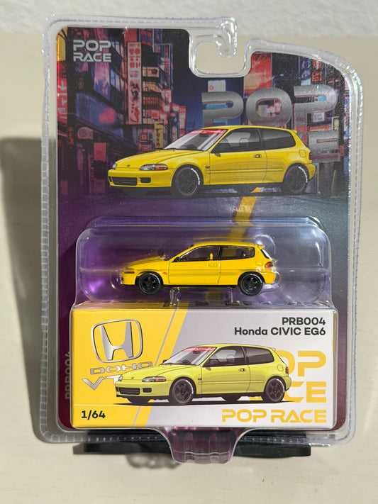 Pop Race Honda Civic EG6 Yellow Vancouver Exclusive 2026 Blister