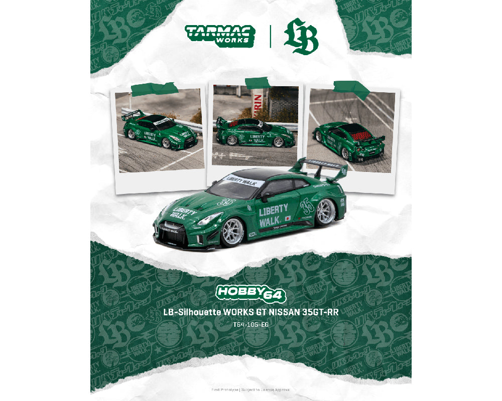 Preorder) Tarmac Works 1:64 LB-Silhouette WORKS GT NISSAN 35GT-RR – Emerald green – Hobby64