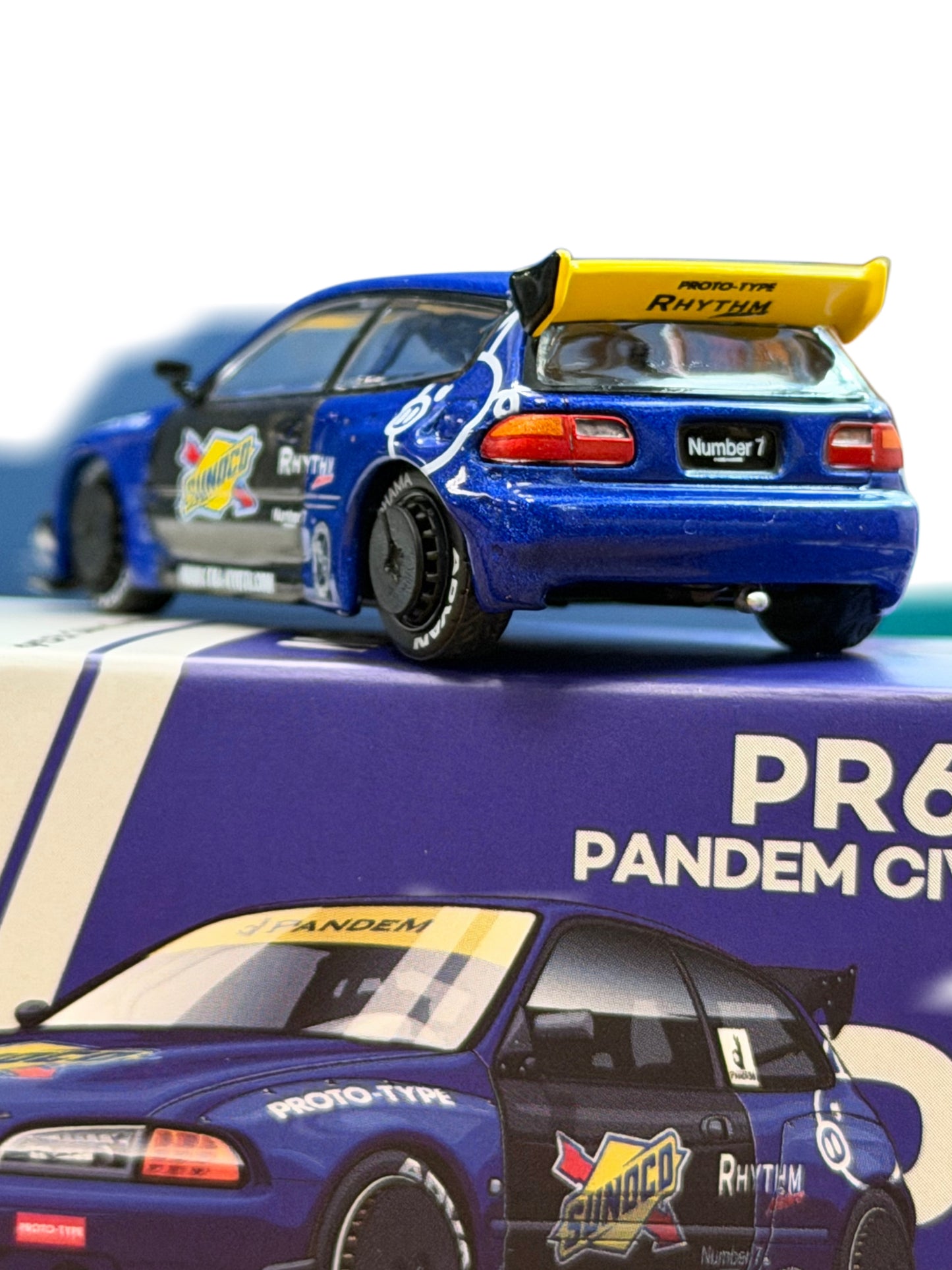 POP RACE 1/64 PANDEM CIVIC EG6 BLUE/BLACK PR640365 “Sunoco”