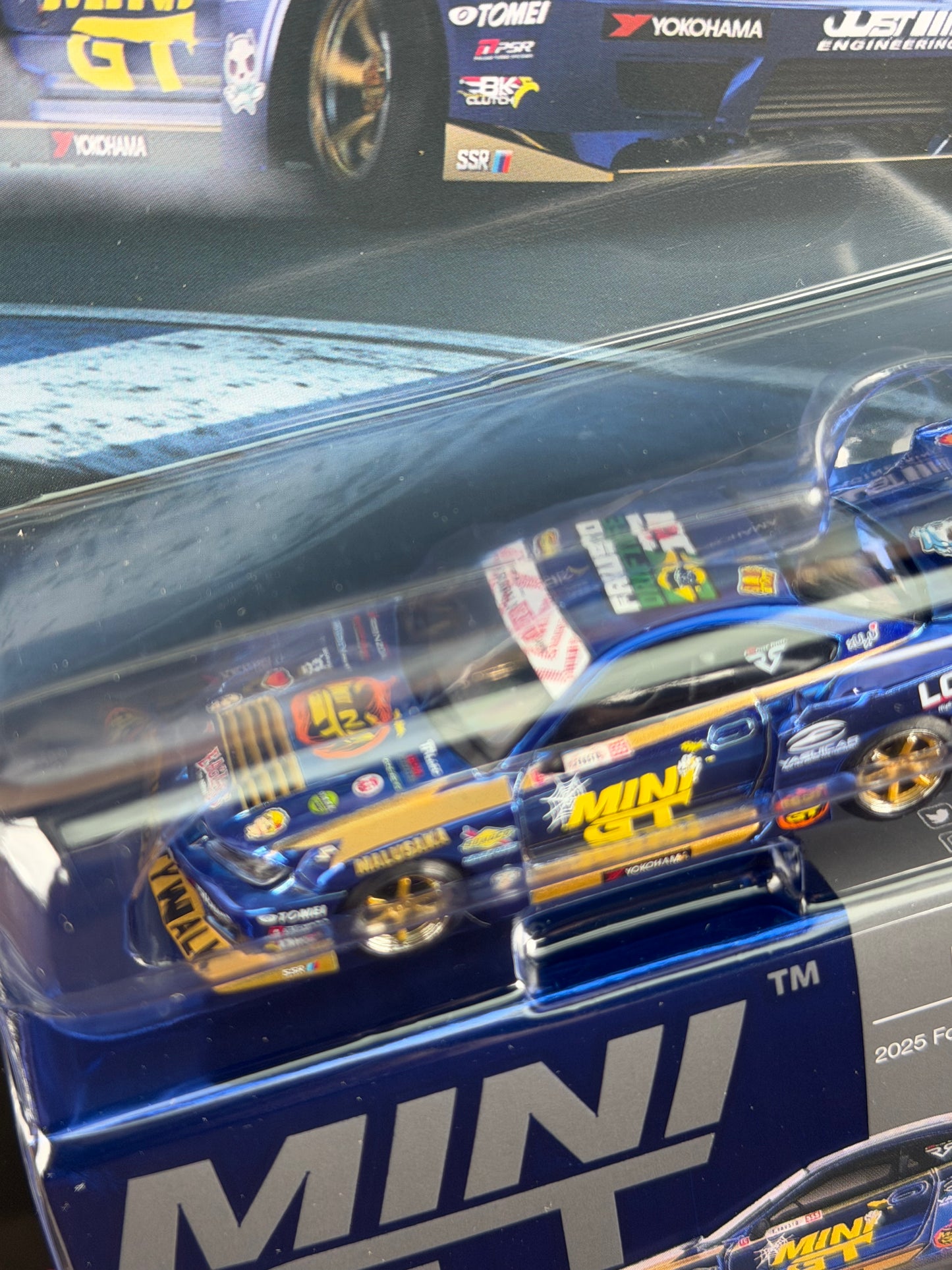 Mini GT 1:64 Nissan LB-Super Silhouette S15 SILVIA #555 Team MINI GT Liberty Walk 2025 Formula Drift Halloween Special – Chrome Blue