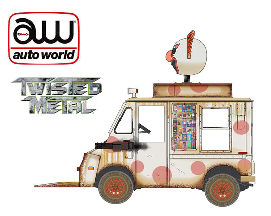 Preorder) Auto World 1:64 Sweet Tooth’s Ice Cream Truck – Twisted Metal – Hobby Exclusive New Tooling