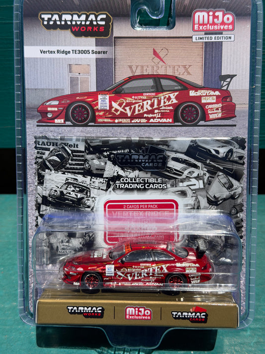 Tarmac Works 1:64 Vertex Ridge TE3005 Soarer with Trading Card – Red – Global64