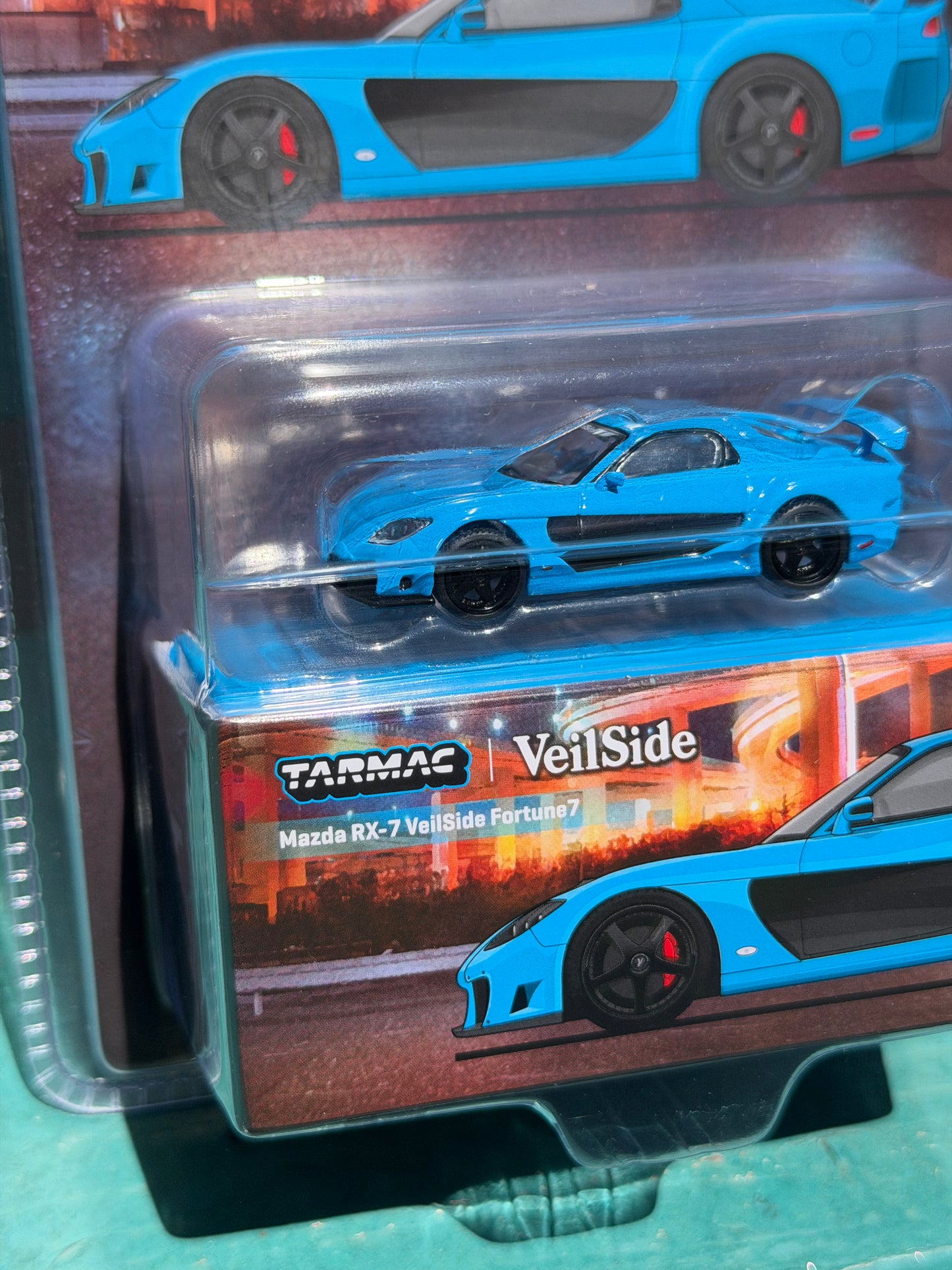 Tarmac Works 1:64 Mazda RX-7 VeilSide Fortune7 – Blue- Global64 – MiJo Exclusives