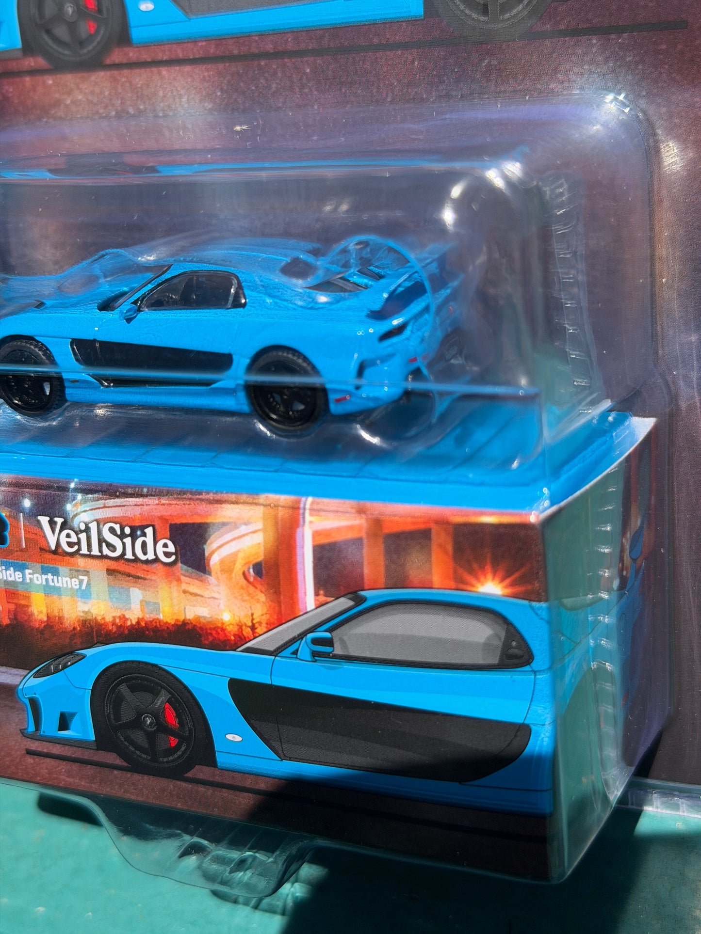 Tarmac Works 1:64 Mazda RX-7 VeilSide Fortune7 – Blue- Global64 – MiJo Exclusives