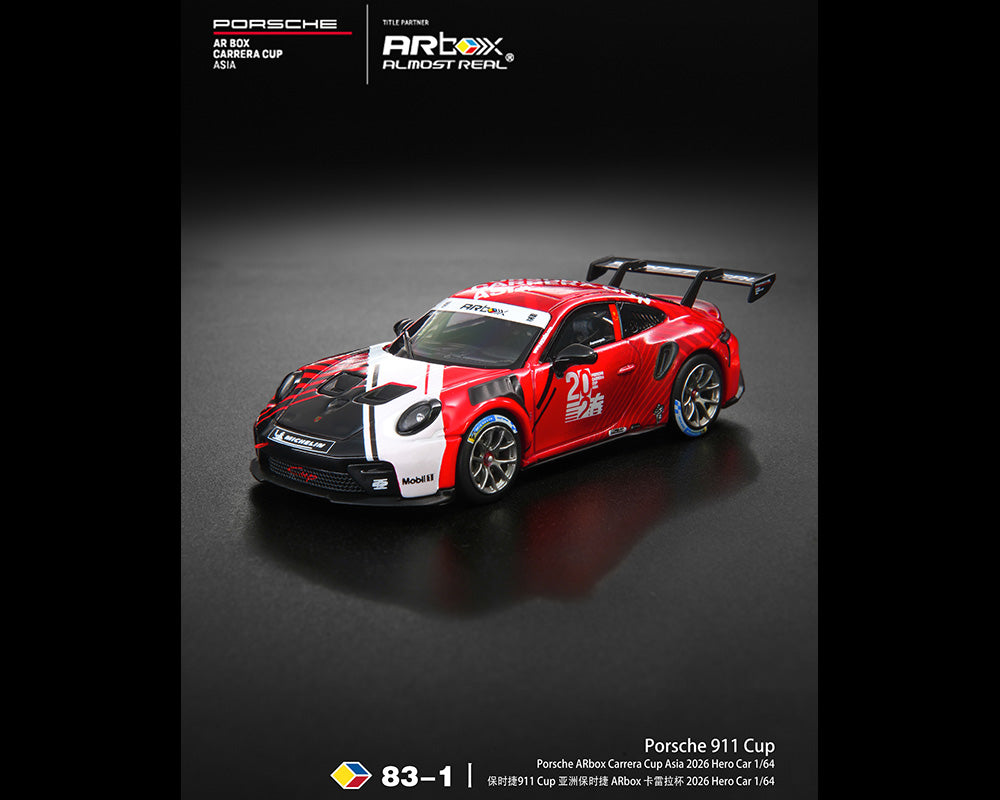 Preorder) Almost Real 1:64 ARbox Porsche 911 Carrera Cup Asia 2026 HERO car – Limited Edition