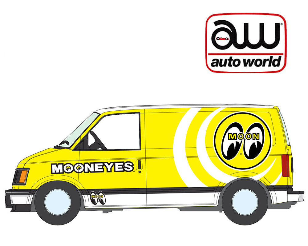 Preorder) Auto World 1:64 2026 Premium Release 5A – 1990 GMC Safari Cargo Van Mooneyes – Yellow