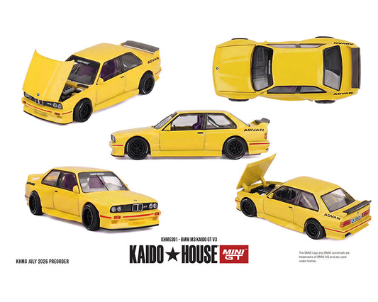 Preorder) Kaido House x Mini GT 1:64 BMW M3 Kaido GT V3 ADVAN – Yellow