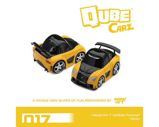 Preorder) Mini GT QubeCarz Series 4 Mazda RX-7 VeilSide Fortune7 Yellow